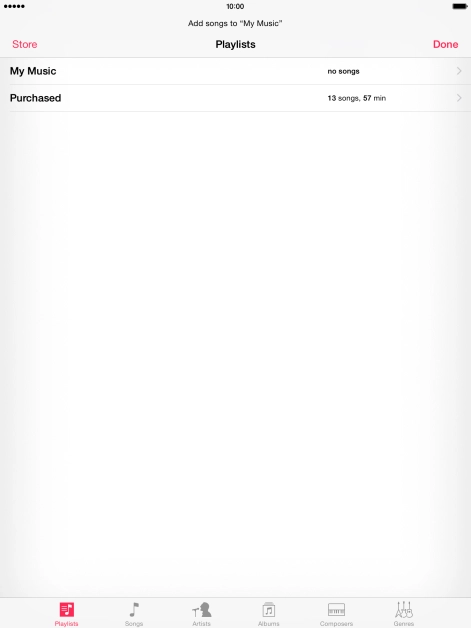 Press the required playlist.