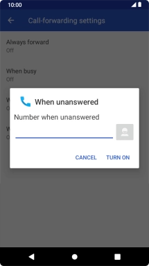 Key in +61414121121 and press TURN ON.