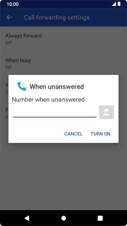 Key in +61414121121 and press TURN ON.
