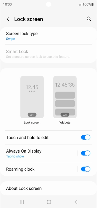 Press Screen lock type.