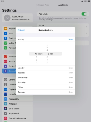 Select the required period.