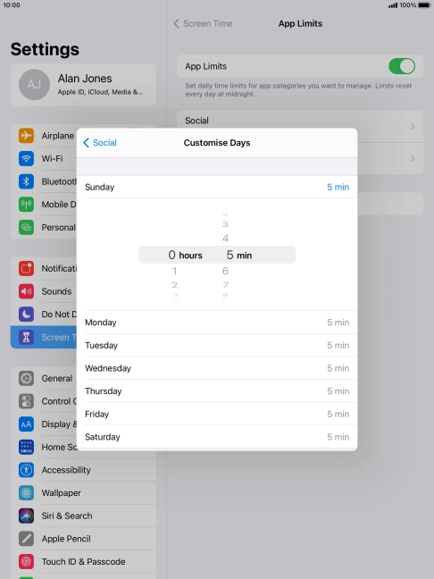 Select the required period.