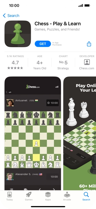 Press GET and follow the instructions on the screen to install the app.