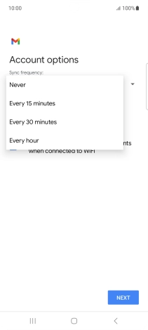 Press the required setting.