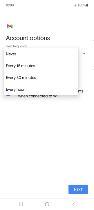 Press the required setting.