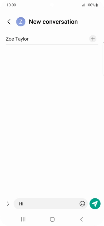 Press the send icon when you've finished your text message.