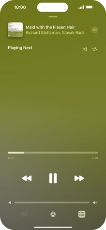 Press the shuffle icon to turn the function on or off.