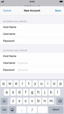 Press Username and key in the username for your email account. Please note that if you're using Vodafone's outgoing server, leave the username field empty.