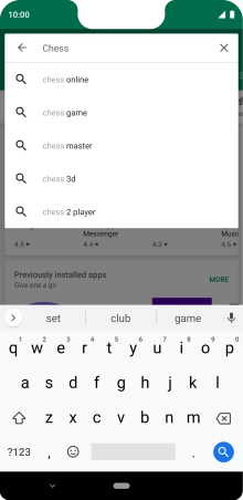 Key in the name or subject of the required app and press the search icon.