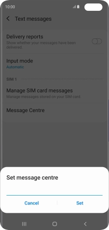 Key in +61415011501 and press Set.