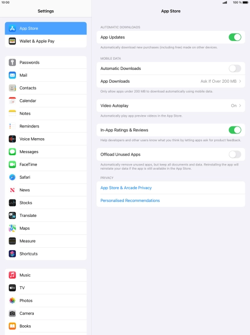 Press the indicator next to 