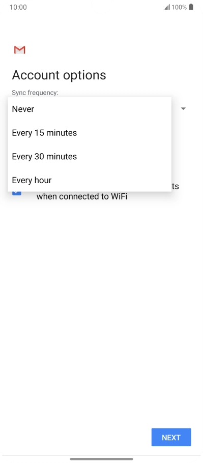Press the required setting.