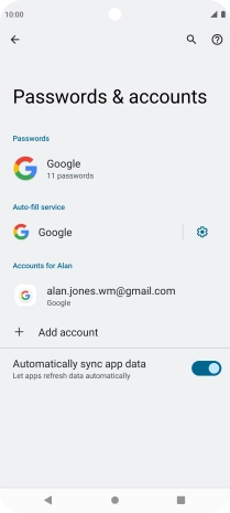 Press the required account.