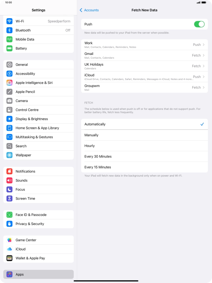 Press the indicator next to 