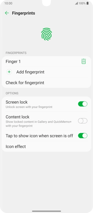 Press the required settings.