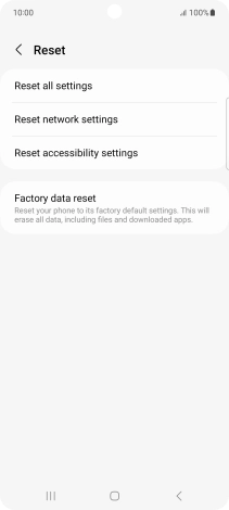 Press Factory data reset.