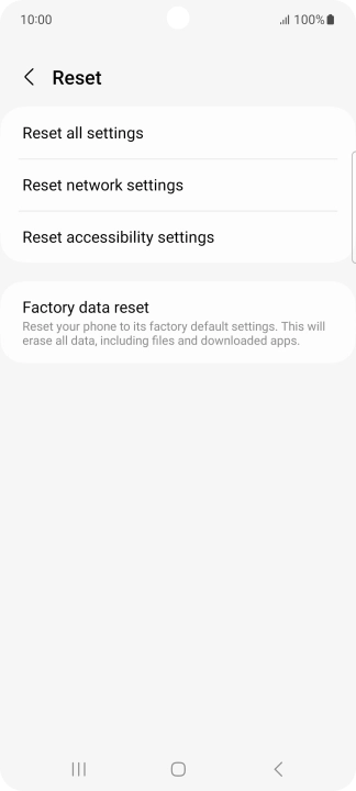 Press Factory data reset.