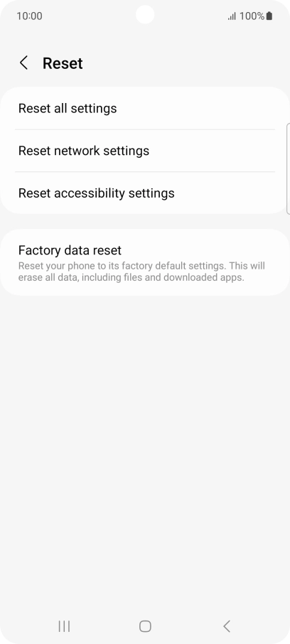 Press Factory data reset.