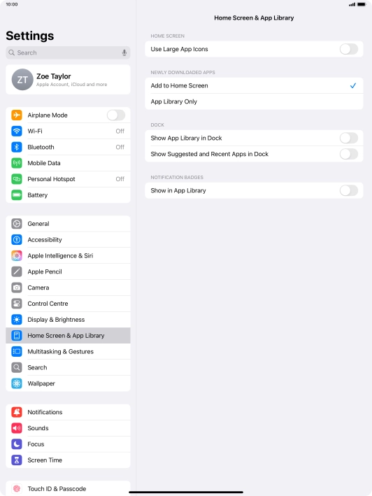 To add new downloaded apps to both the home screen and App Library, press Add to Home Screen.