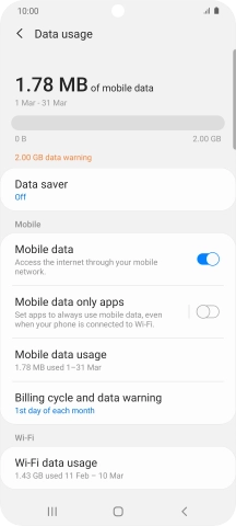 The total data usage is displayed.