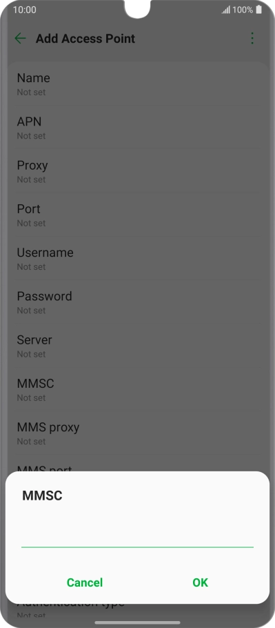 Key in http://pxt.vodafone.net.au/pxtsend and press OK.