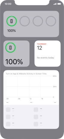 Slide your finger up or down on the screen to see more widgets.