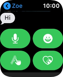 Press the microphone icon and follow the instructions on the screen to record and send the message.