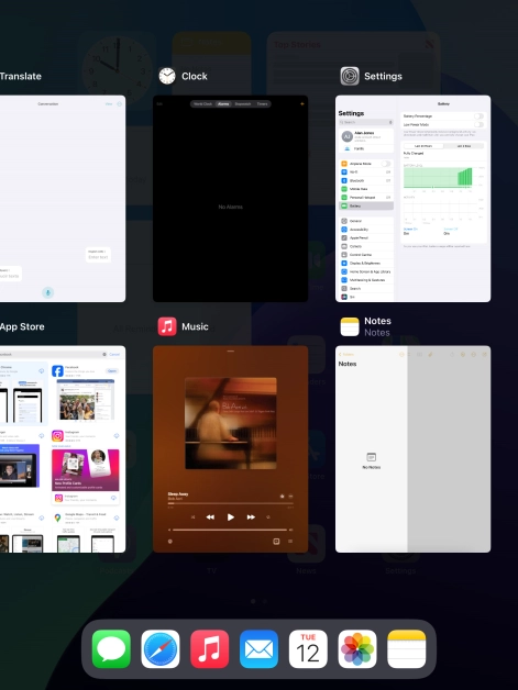 Slide upwards on the required application to end it.