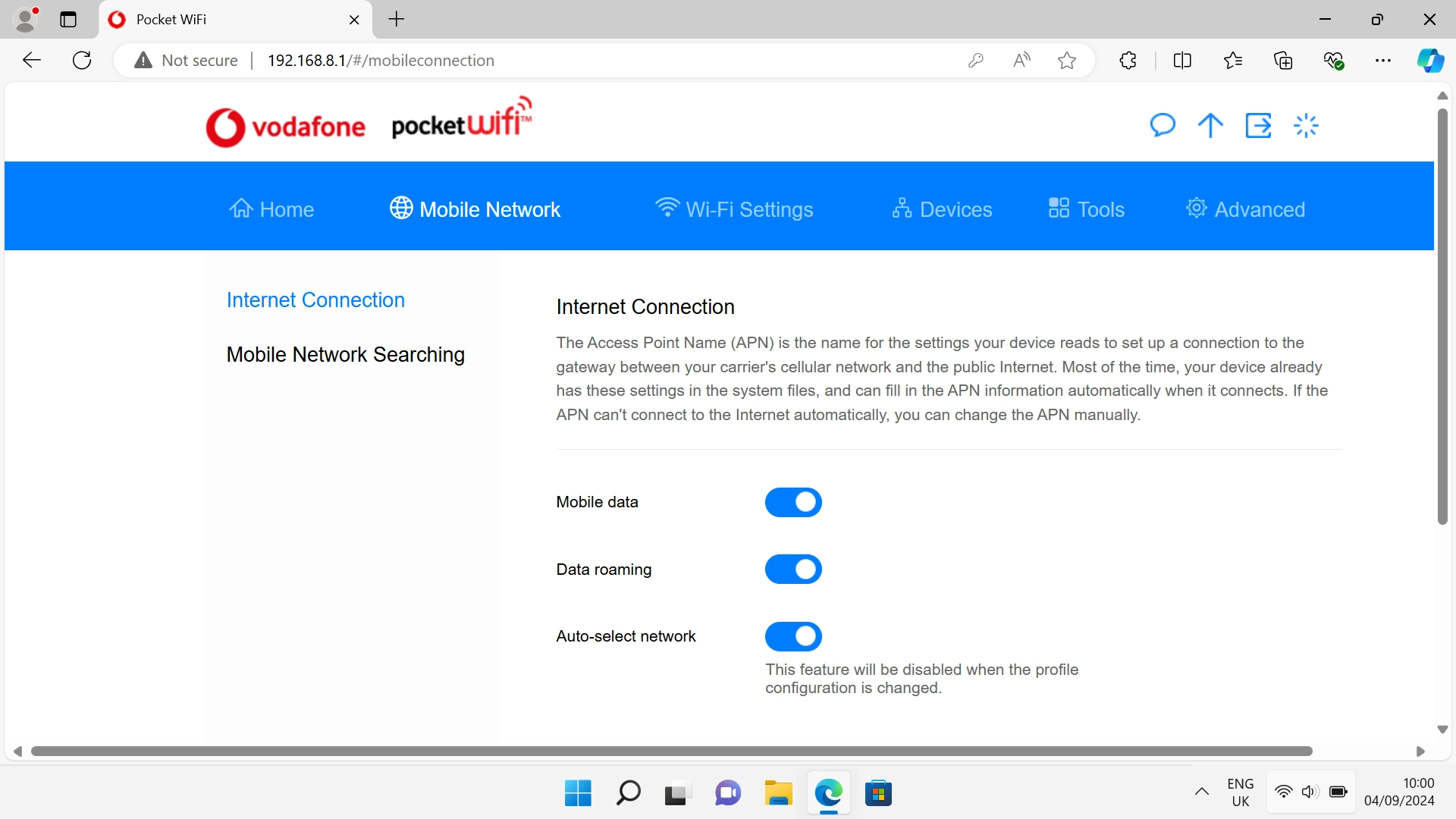 Click the indicator next to 