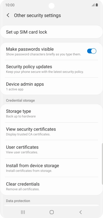 Press Set up SIM card lock.