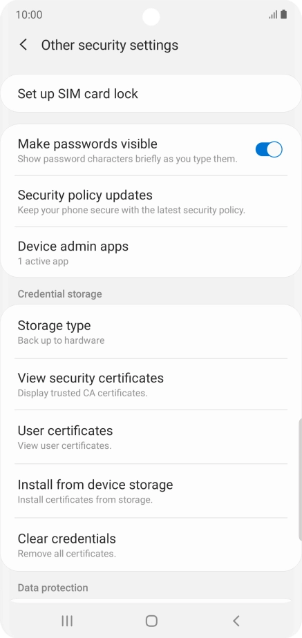 Press Set up SIM card lock.