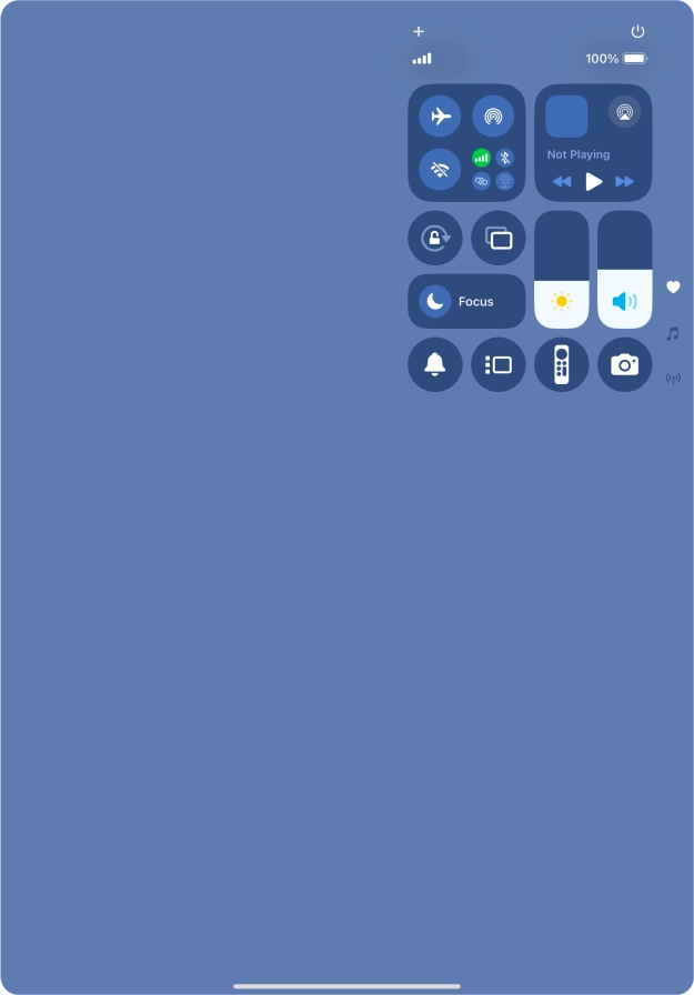 Press the flight mode icon to turn the function on or off.