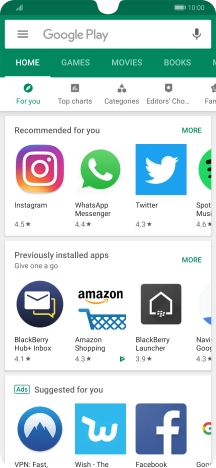 Press the search field.
