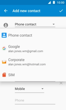 Press Phone contact.