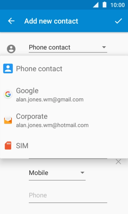 Press Phone contact.