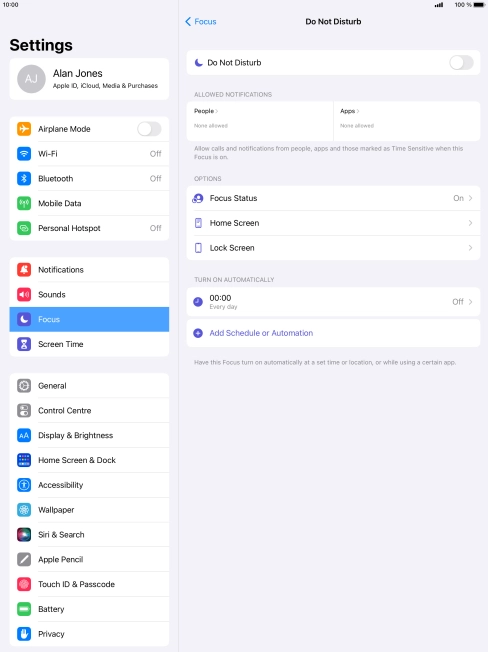 Press People and follow the instructions on the screen to select which contacts you would like to receive calls and notifications from when Do Not Disturb is turned on.