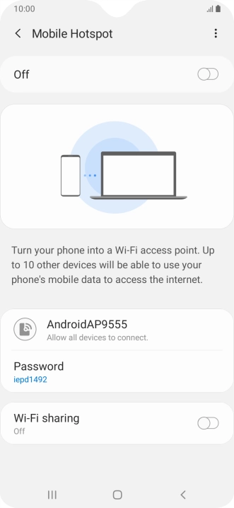 Press the menu icon.