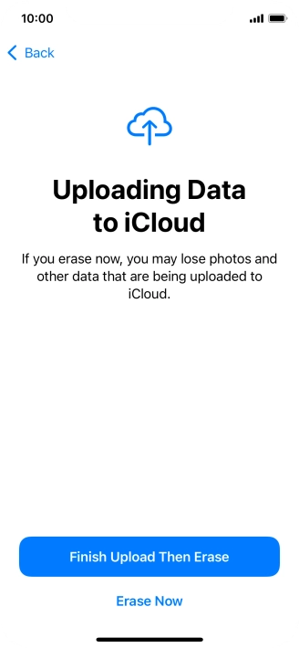 Press the required setting.