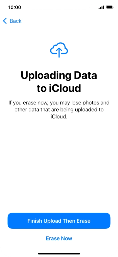 Press the required setting.