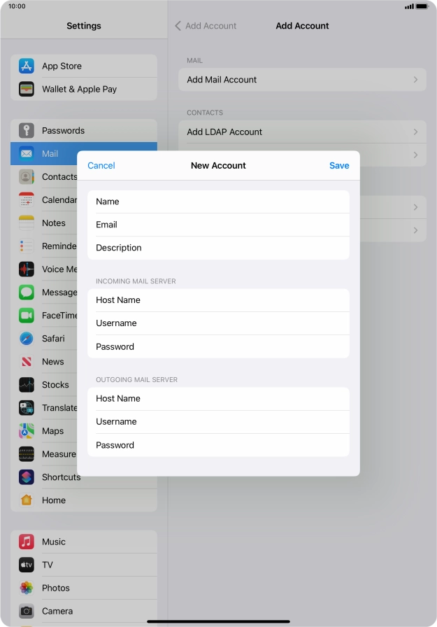 Press Save. Your email account has now been set up. To select more settings for incoming and outgoing server, proceed with the following steps.