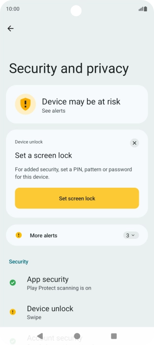 Press Device unlock.