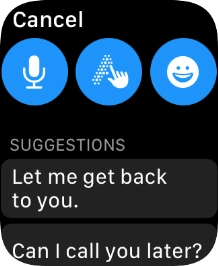 Press the microphone icon and follow the instructions on the screen to record and send the message.