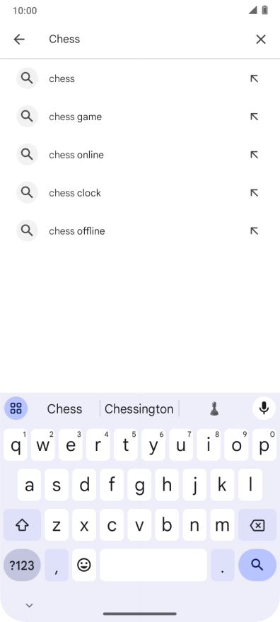 Key in the name or subject of the required app and press the search icon.