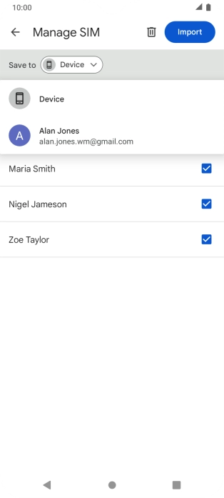 Press the required Google account.