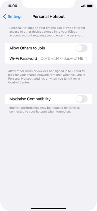 Press Wi-Fi Password and key in the required password.