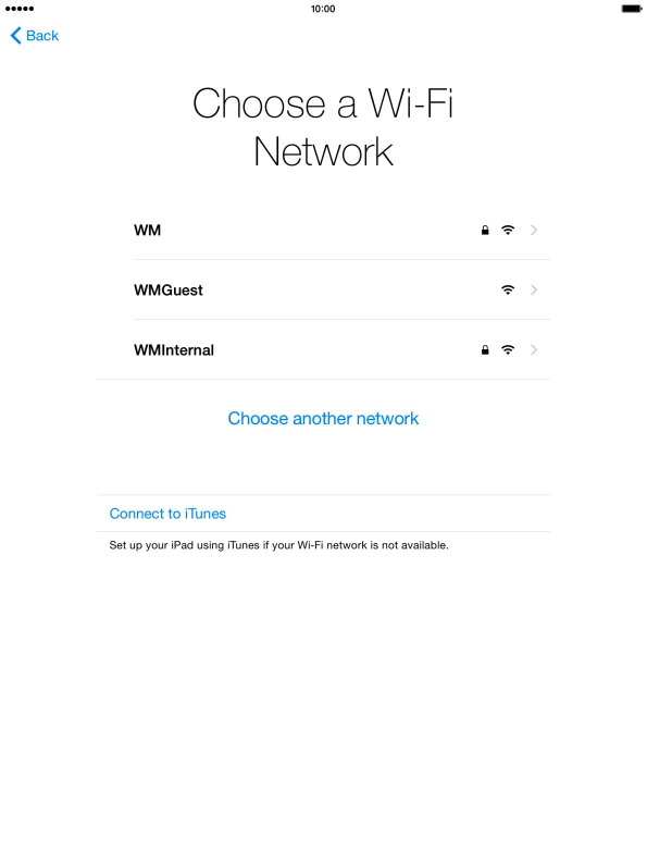 Press the required Wi-Fi network.