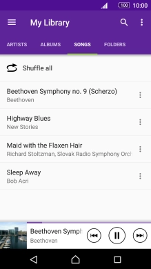 Press the song title.