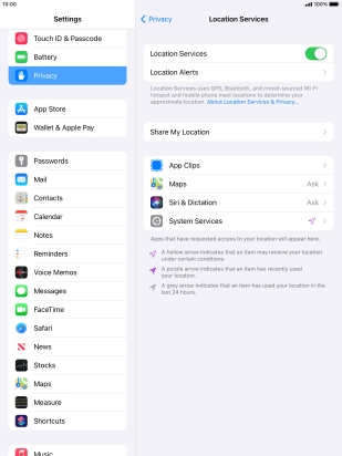 Press the required application.