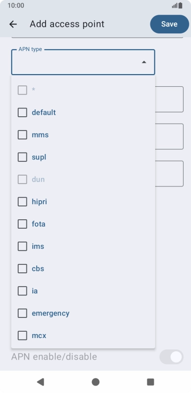 Press default to turn on the setting.