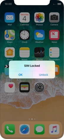 If your SIM is locked, press Unlock.